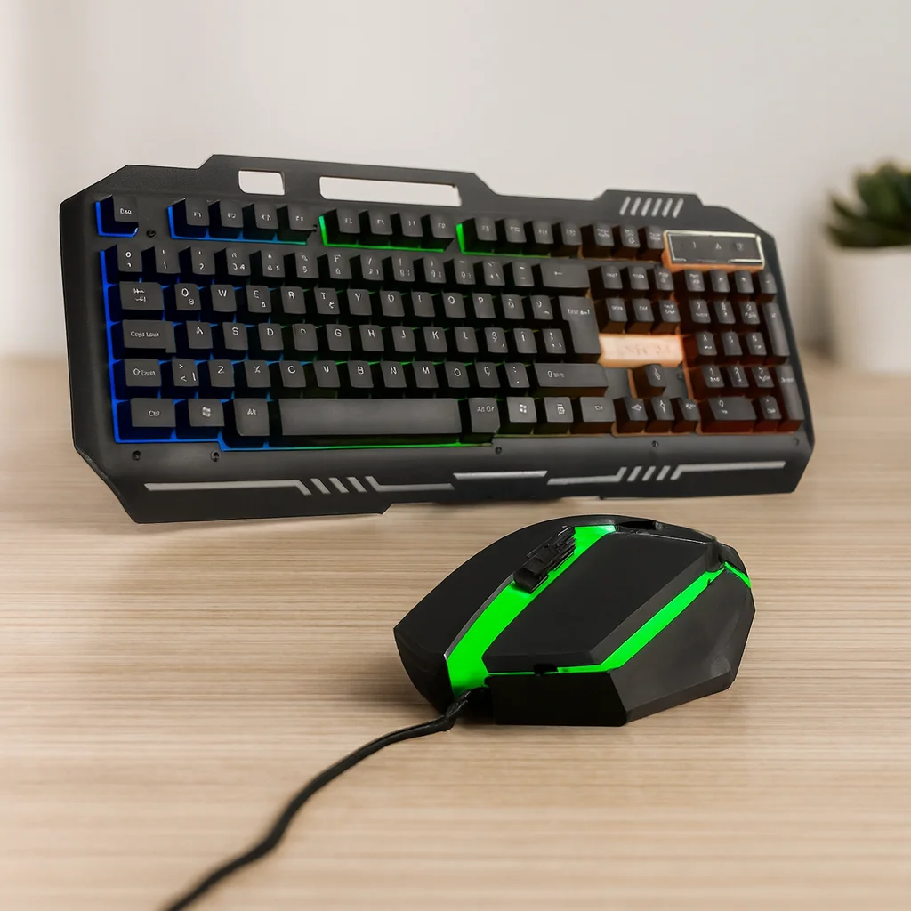 USB Kablolu RGB (Gökkuşağı) Işıklı Klavye ve Mouse Seti - 150 cm Fiyatı, Yorumları ve Özellikleri