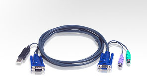 USB KVM (Keyboard/Video Monitor/Mouse) Kablosu, 1 x Monitör 15 pi