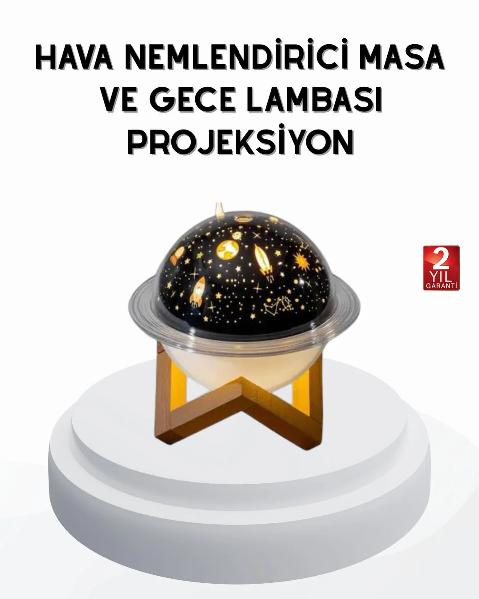 USB Mini Hava Nemlendirici ve Projeksiyon Lamba – Taşınabilir Sessiz Aromaterapi ve Dekoratif Gece Lambası