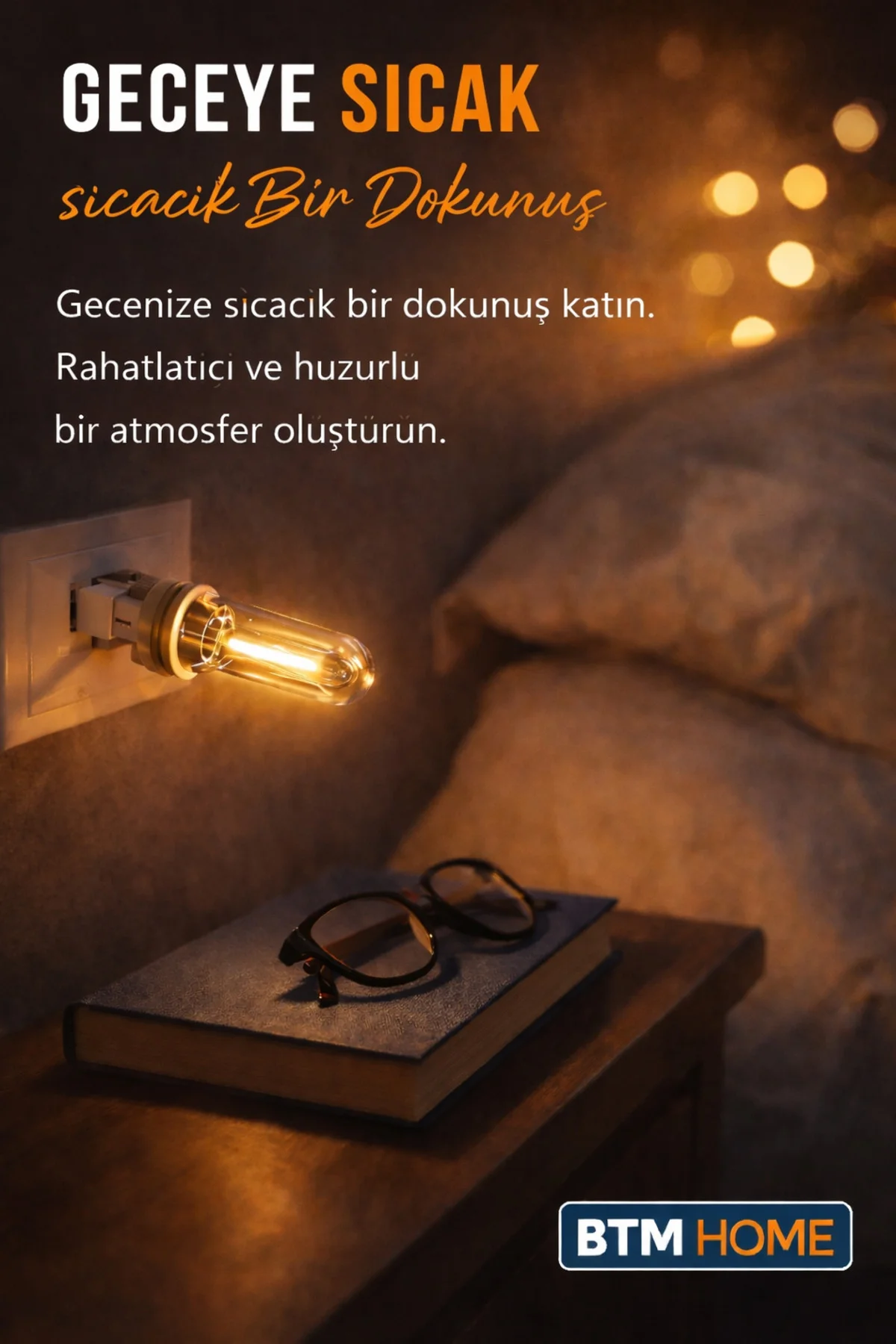 USB Mini LED Ambiyans Işığı Şeffaf Filament Tasarım Gece Lambası 