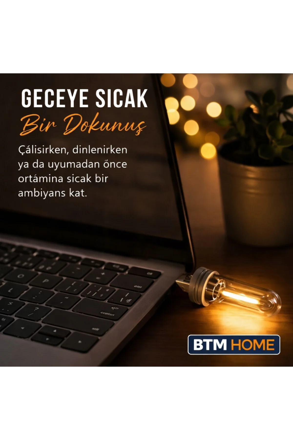 USB Mini LED Ambiyans Işığı Şeffaf Filament Tasarım Gece Lambası 