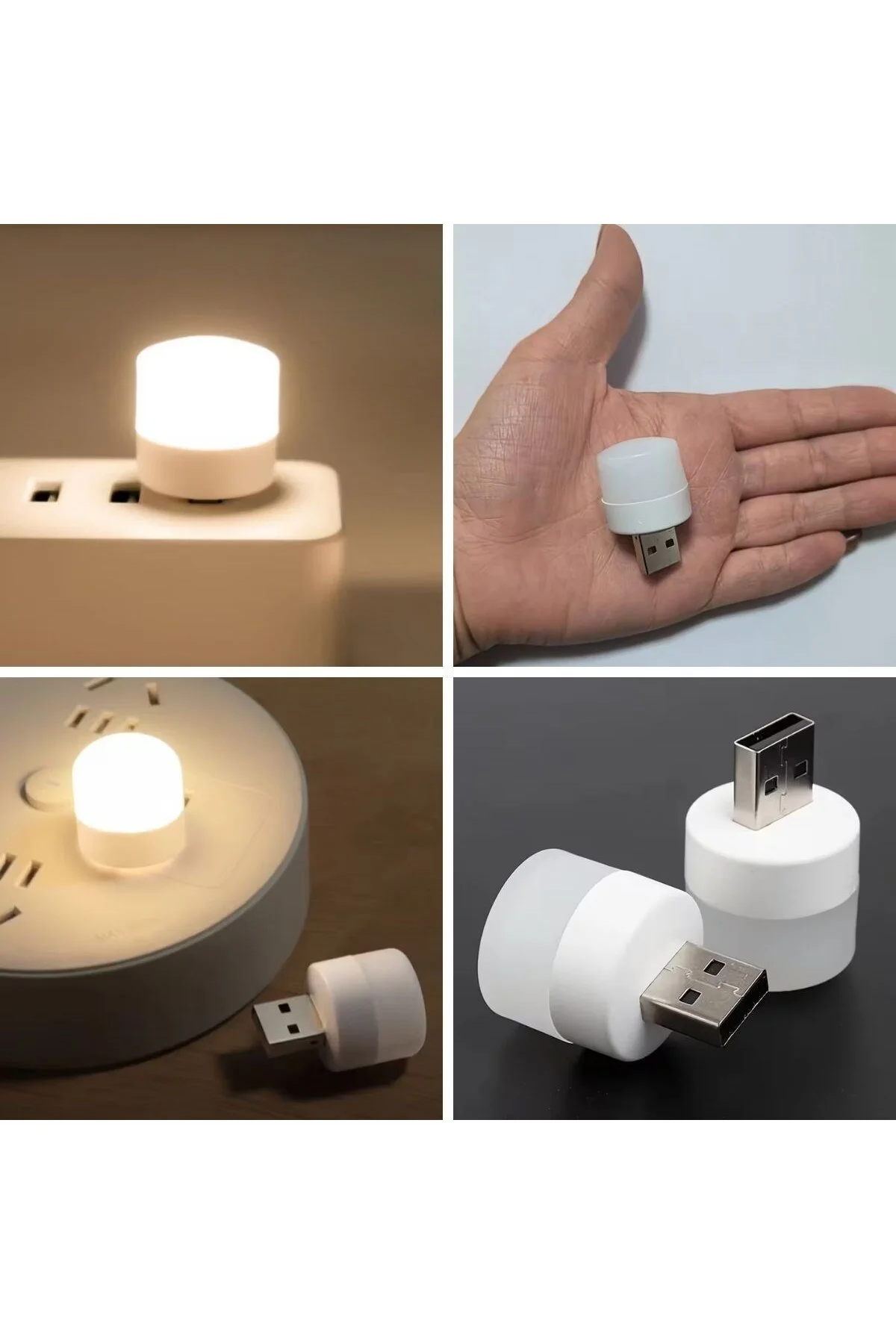 USB Mini Top LED 10’lu – Sıcak Renkli Gece Lambası, Enerji Tasarr
