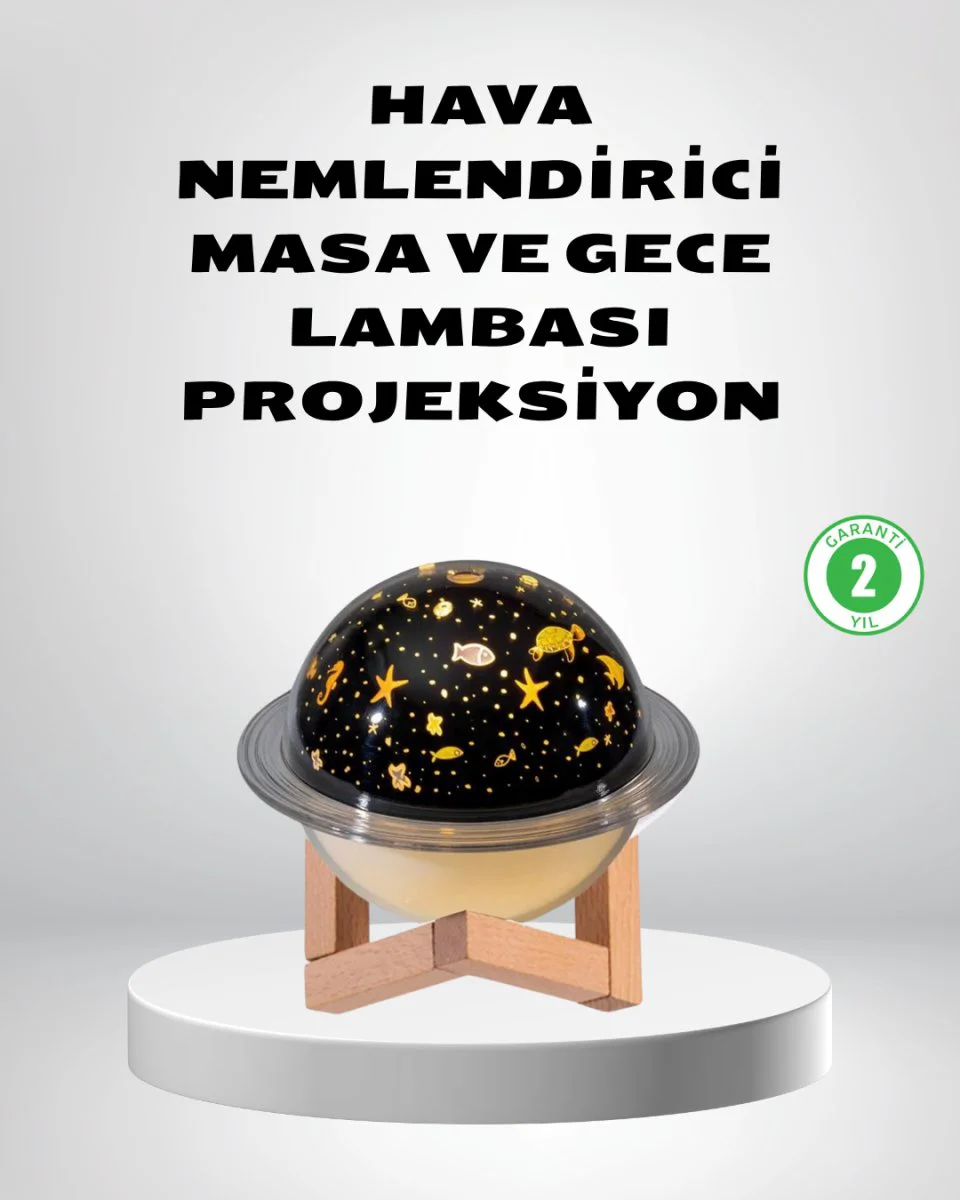USB Projeksiyon Gece Lambası ve Hava Nemlendirici – Aromaterapi Destekli Mini Taşınabilir Kuru Hava Çözümü