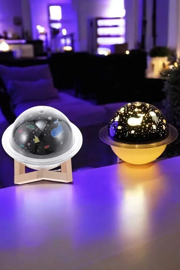 USB Projeksiyon Gece Lambası ve Hava Nemlendirici Aromaterapi - Sessiz ve Estetik