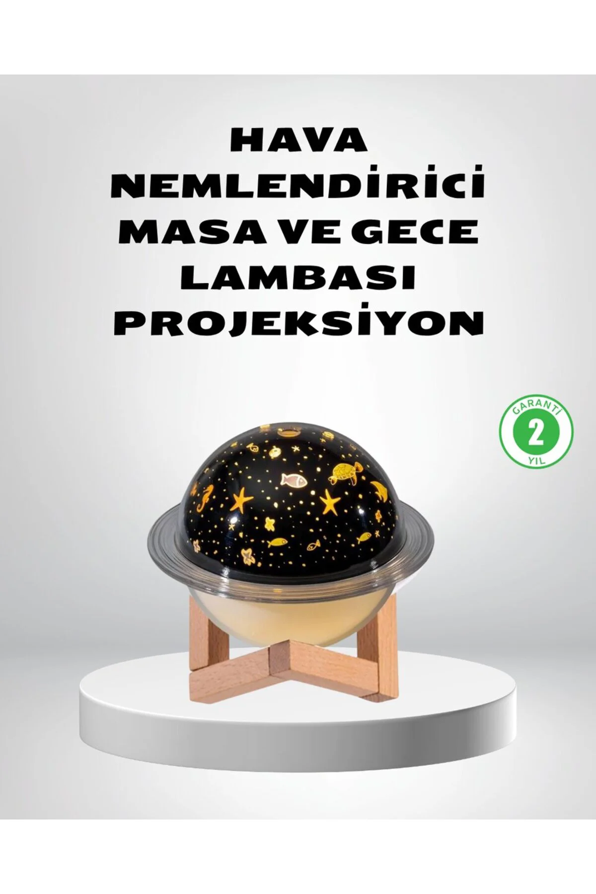 USB Projeksiyon Gece Lambası ve Hava Nemlendirici – Aromaterapi Destekli Taş - ayr6193-3893