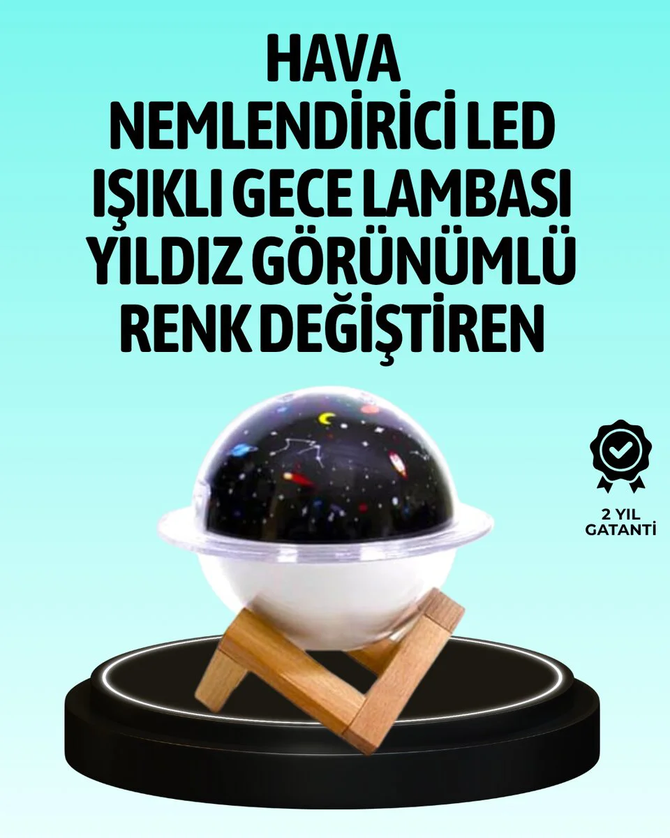 USB Projektörlü Aromaterapi Nemlendirici - Masaüstü ve Seyahat İçin Ideal