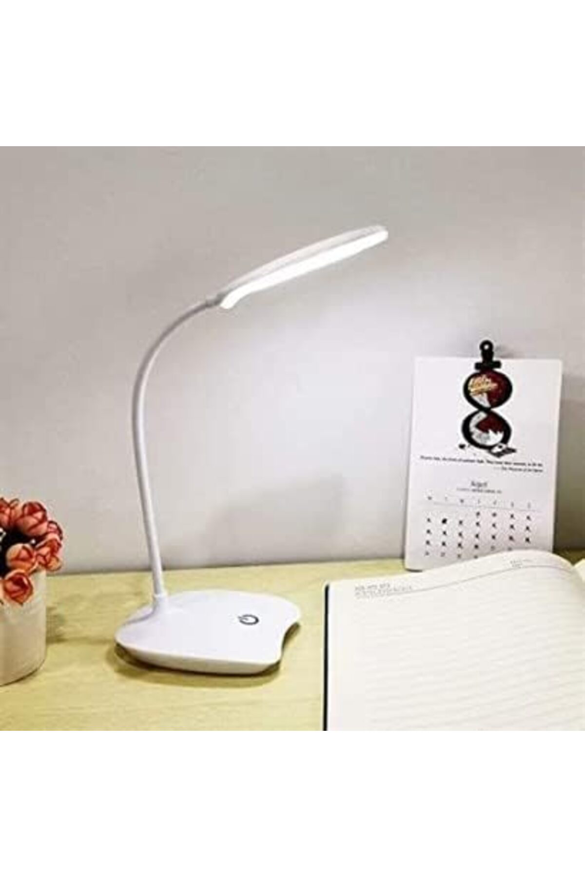 USB Şarj Olabilen 360 Derece Oynar Başlıklı Beyaz Işıklı Dokunmat