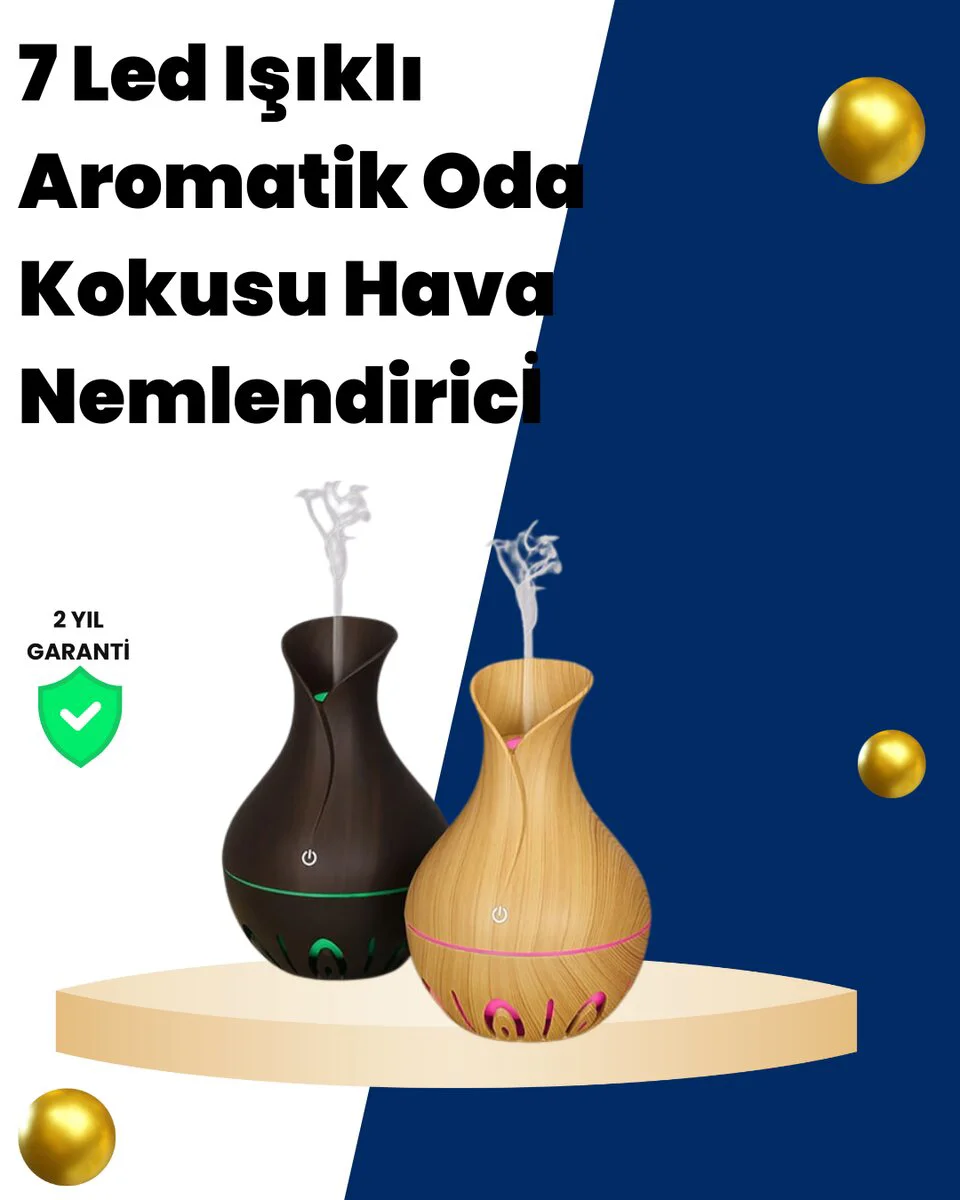 USB Şarjlı 7 Renk LED Işıklı Sessiz Mini Hava Nemlendirici - Ultra Sessiz ve Aromaterapi