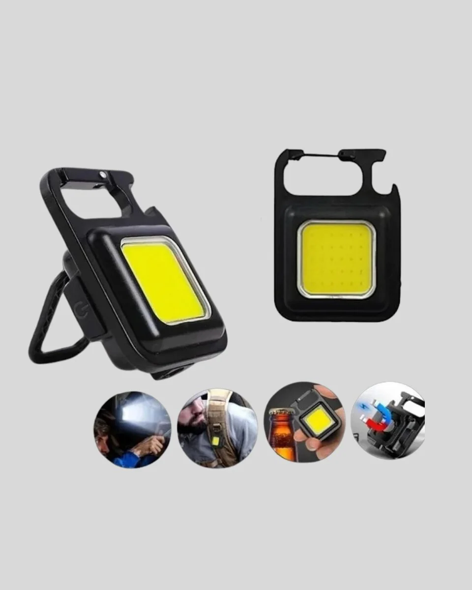 USB Şarjlı 800 Lümen Mini LED Fener - 3 Modlu Anahtarlık Tipi El Feneri