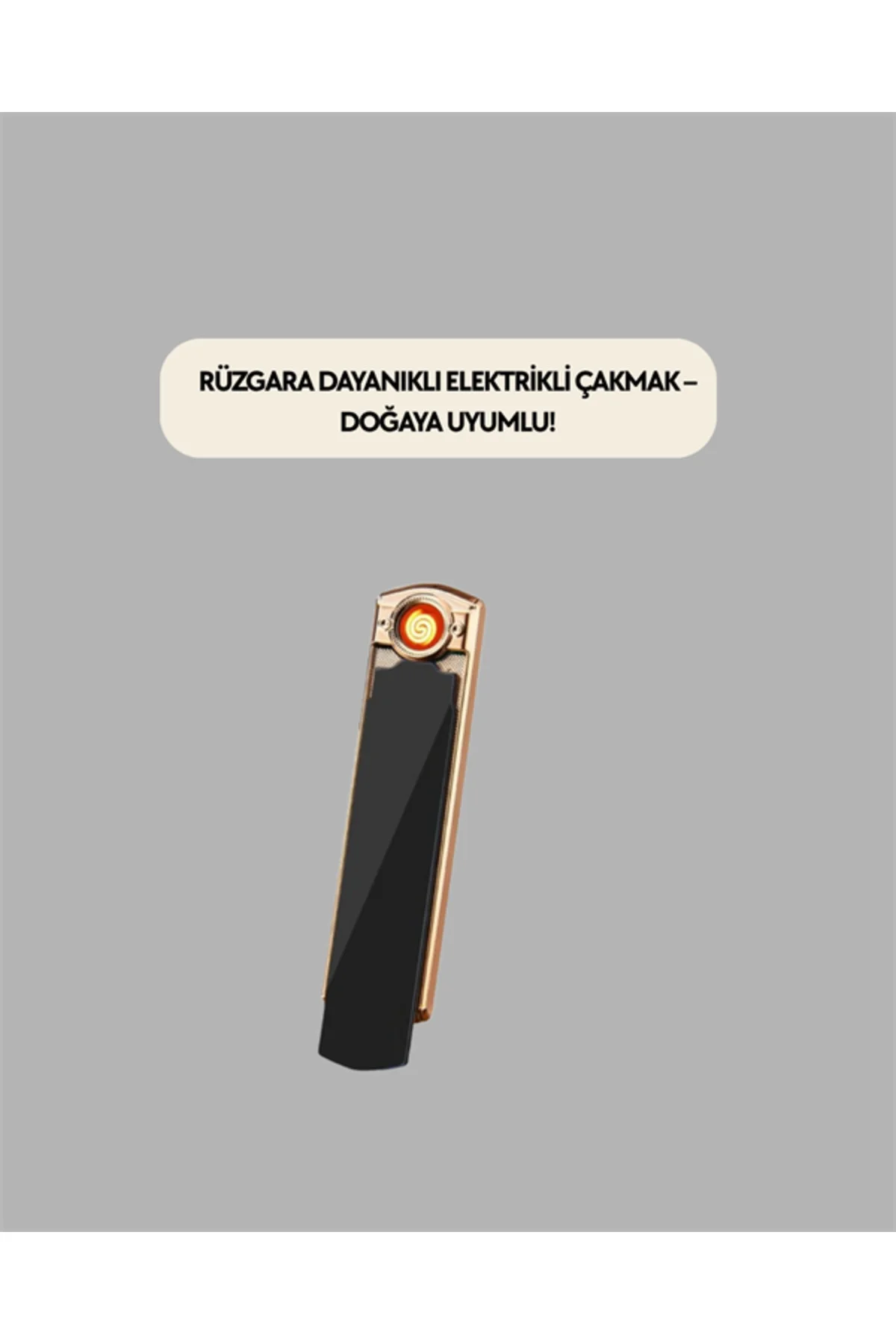 USB Şarjlı Alevsiz Elektronik Çakmak – Rüzgara Dayanıklı, Gazsız,