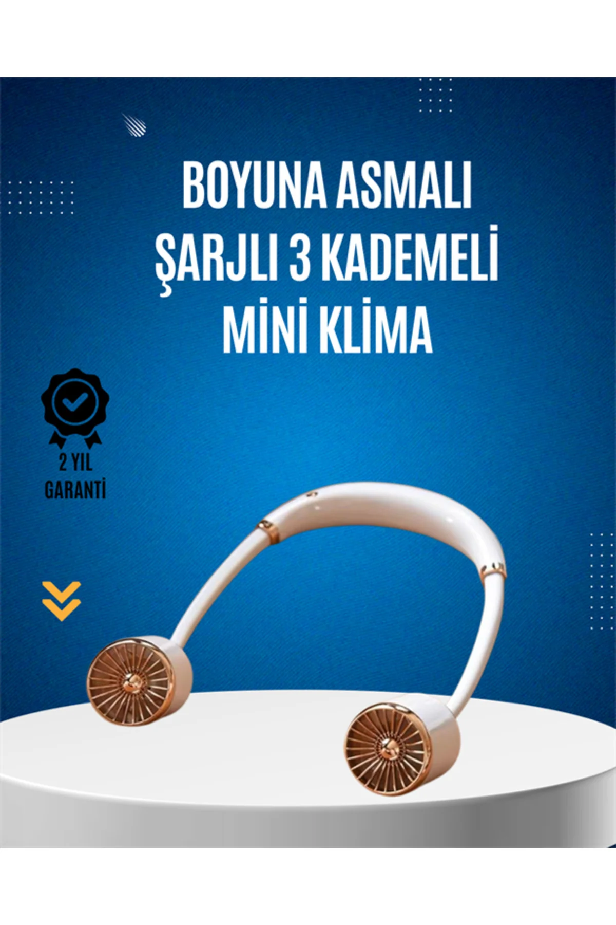 USB Şarjlı Boyun Fanı | Hafif, Katlanabilir, Taşınabilir, Düşük G