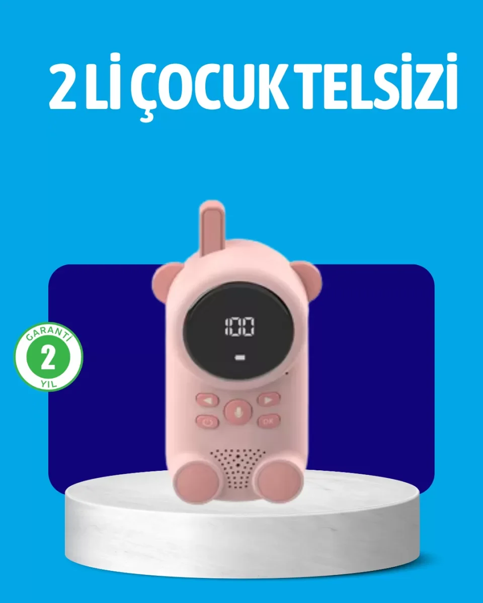 USB Şarjlı Çocuk Telsizi – Renkli Ekran, VOX Modu, Kompakt Tasarım - Lisinya