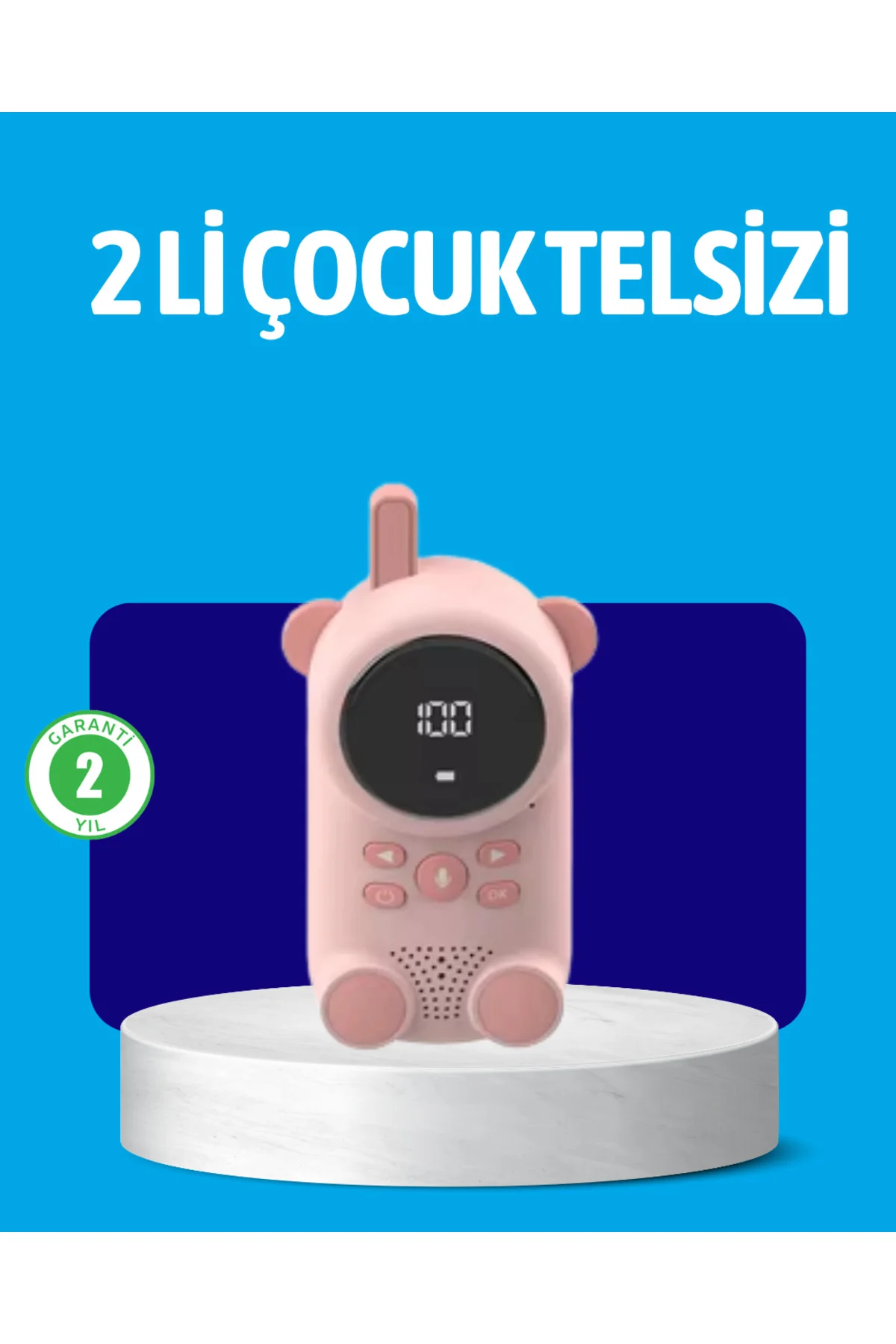 USB Şarjlı Çocuk Telsizi – Renkli Ekran, VOX Modu, Kompakt Tasarı