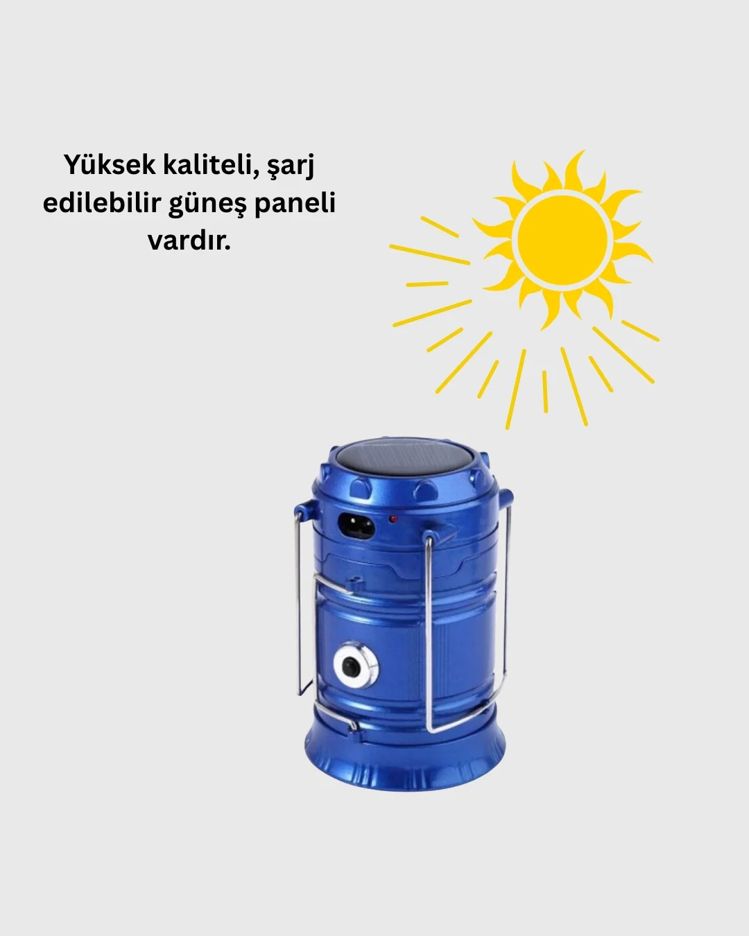 USB Şarjlı Çok Fonksiyonlu Kamp Feneri – Taşınabilir ve Dayanıklı