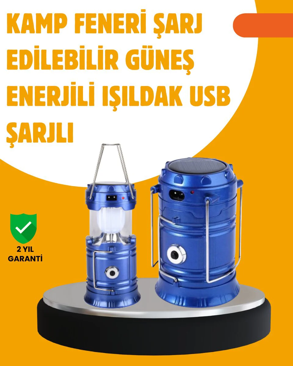 USB Şarjlı Çok Fonksiyonlu Kamp Feneri - Dayanıklı Taşınabilir Işık