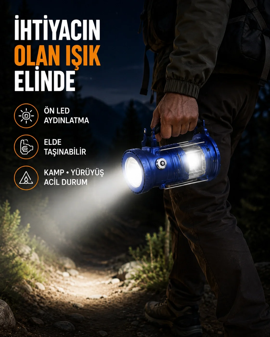 USB Şarjlı Çok Fonksiyonlu Kamp Feneri – Taşınabilir ve Dayanıklı Fiyatı, Yorumları ve Özellikleri