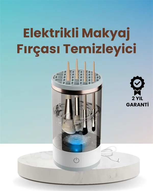 USB Şarjlı Derin Temizlik Makyaj Fırçası Yıkama Makinesi - Sonik Titreşim ile Hijyenik ve Parlak Makyaj