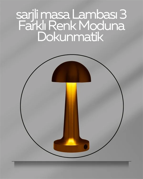 Usb Şarjlı Dokunmatik Led Masa Lambası 3 Renk Modu & Dimmer Diğer