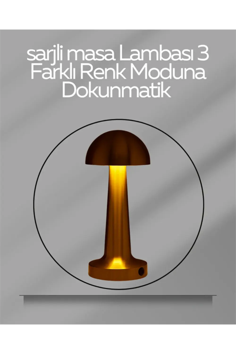 USB Şarjlı Dokunmatik LED Masa Lambası – 3 Renk Modu & Dimmer