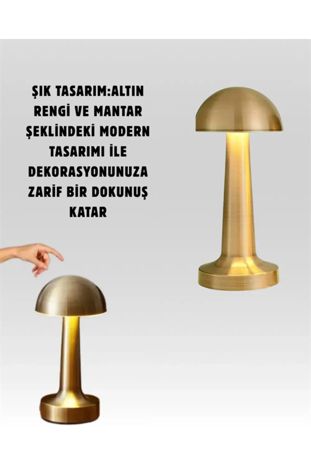 USB Şarjlı Dokunmatik LED Masa Lambası – 3 Renk Modu & Dimmer