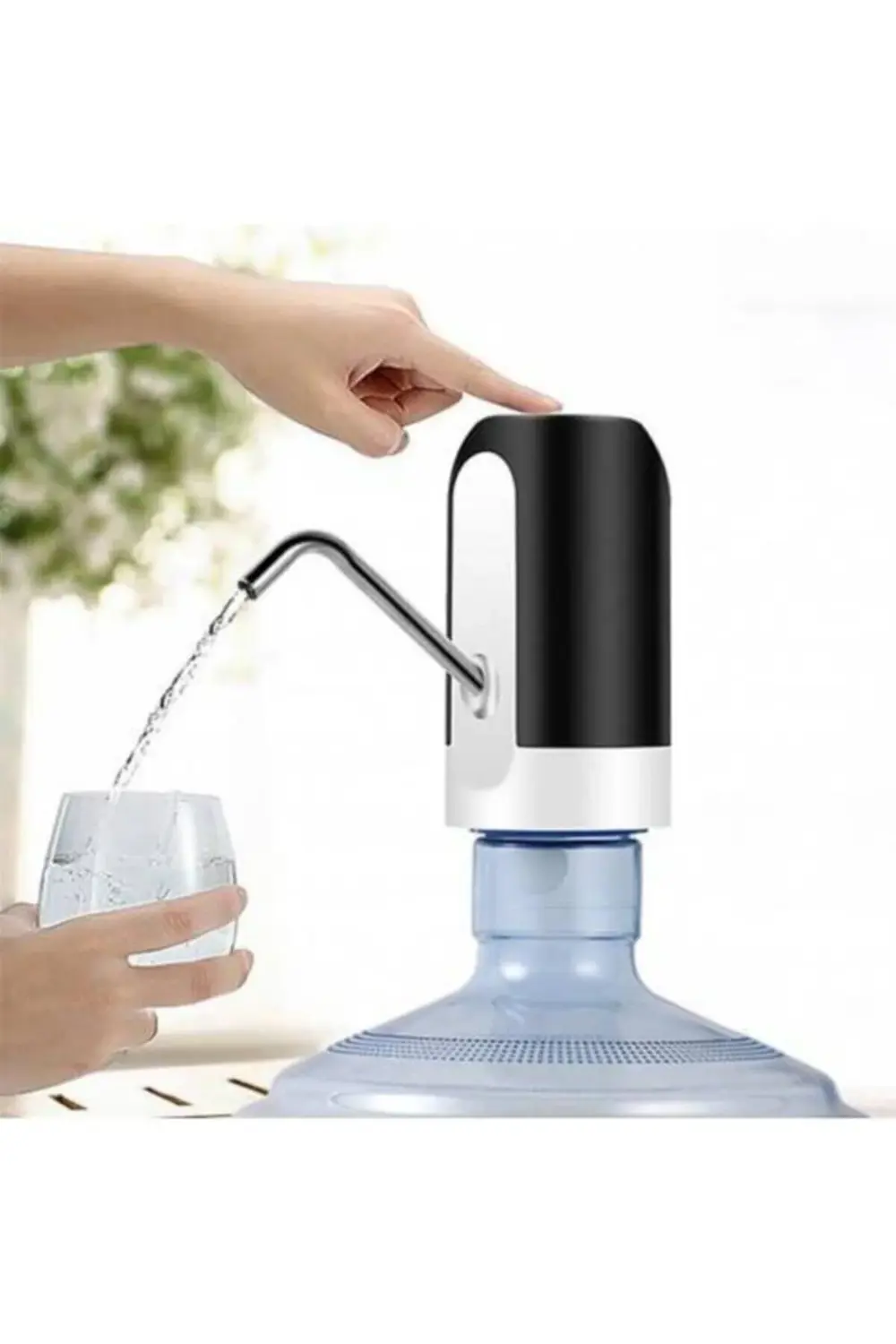 Usb Şarjlı Elektrikli Otomatik Damacana Su Pompası Beyaz