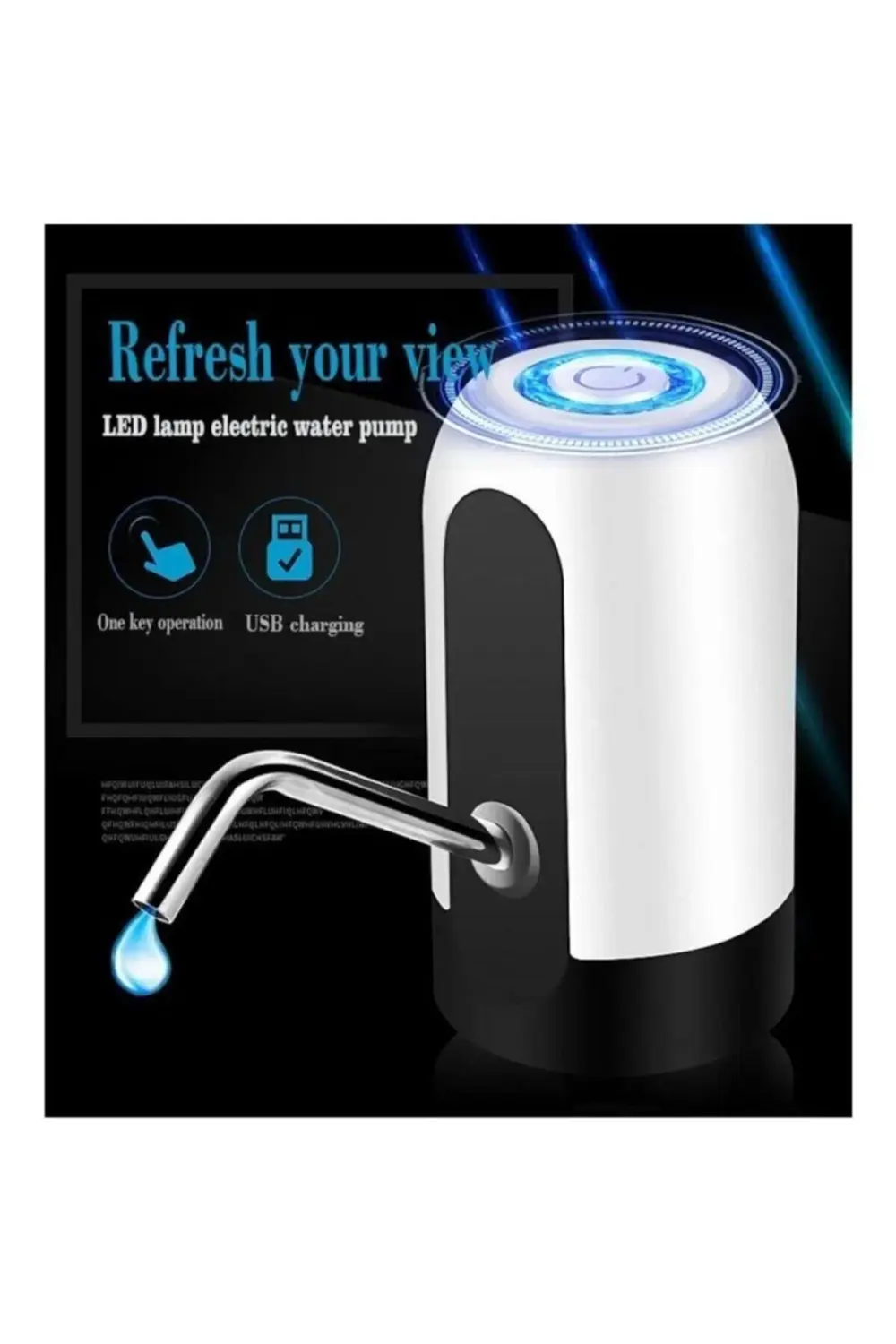 Usb Şarjlı Elektrikli Otomatik Damacana Su Pompası Beyaz