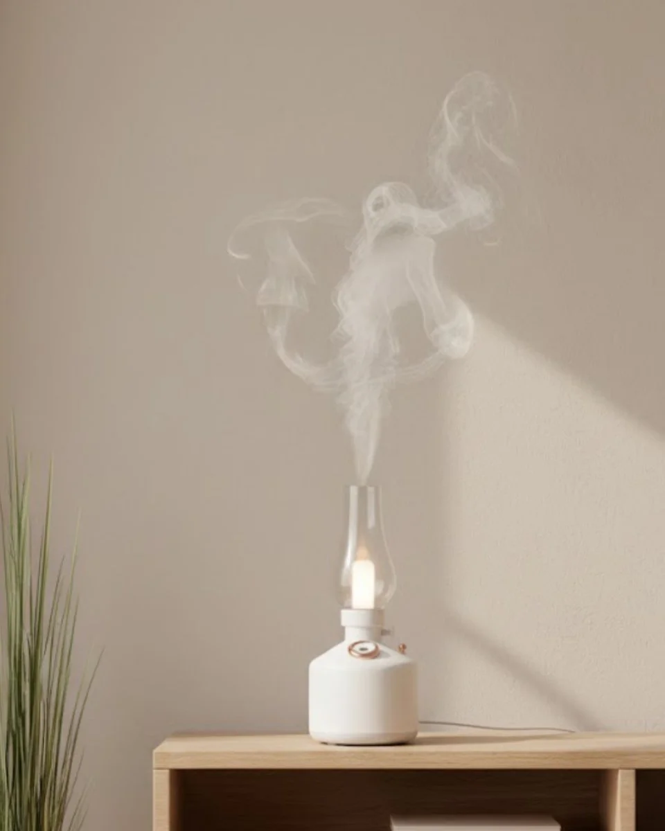 USB Şarjlı Gaz Lambası Nano Mist Aromaterapi Nemlendirici 280 ml - Kablosuz Atmosfer ve Gece Lambası