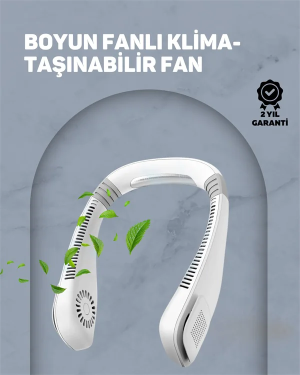 Usb Şarjlı Giyilebilir Fan 5 Kademeli Rüzgar Hızı, Sessiz Turbo Soğutma, 360 Hava Sirkülasyonu - Lisinya