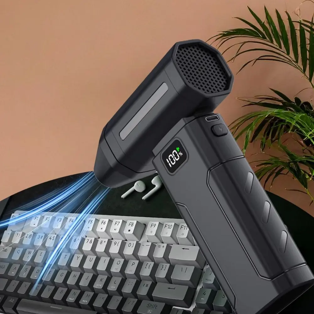USB Şarjlı Güçlü Hava Üflemeli Toz Temizleyici Araç İçi, Klavye, 