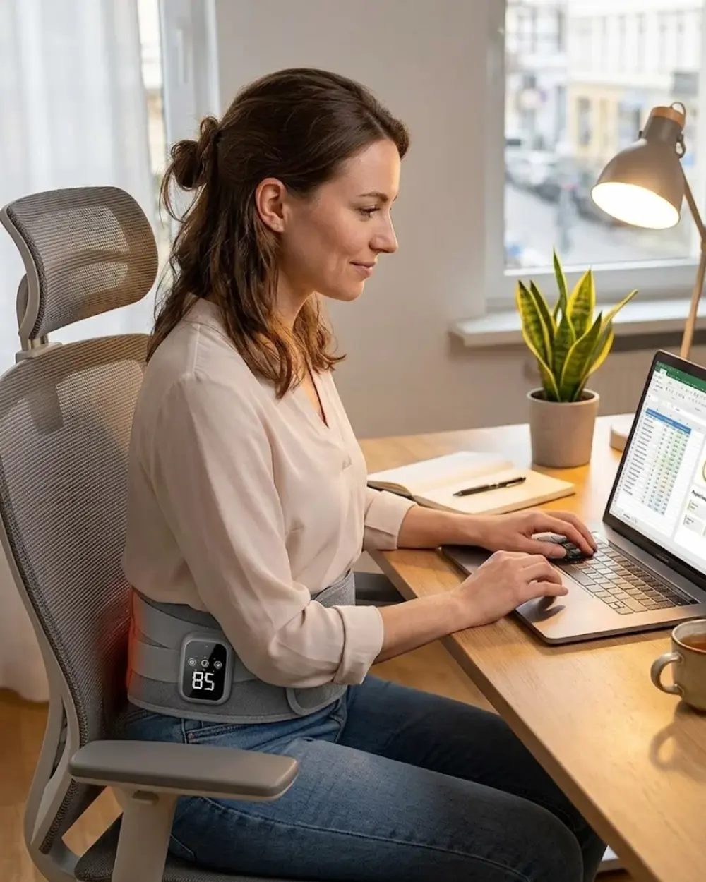 USB Şarjlı Isıtmalı Bel Masaj Kemeri 3 Farklı Masaj Modu