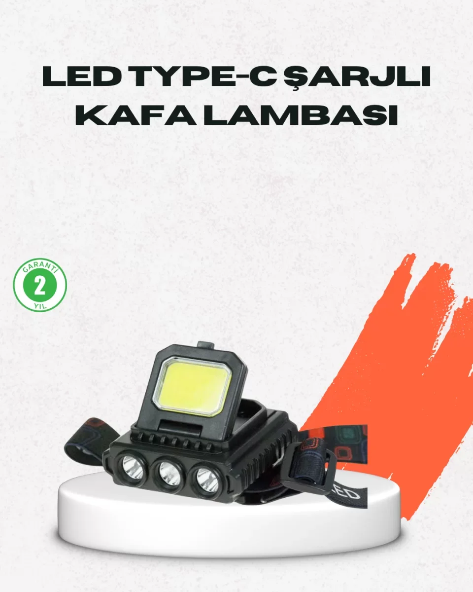 USB Şarjlı Kafa Feneri 800 Lumen Ayarlanabilir COB ve XPE LED - L