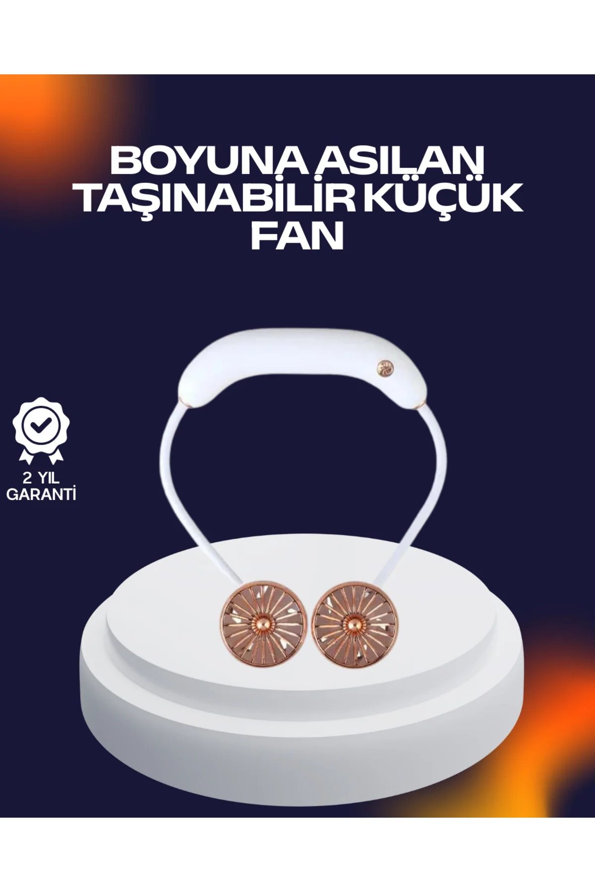 USB Şarjlı Katlanabilir Mini Boyun Fanı 1–3 Saat Kullanım