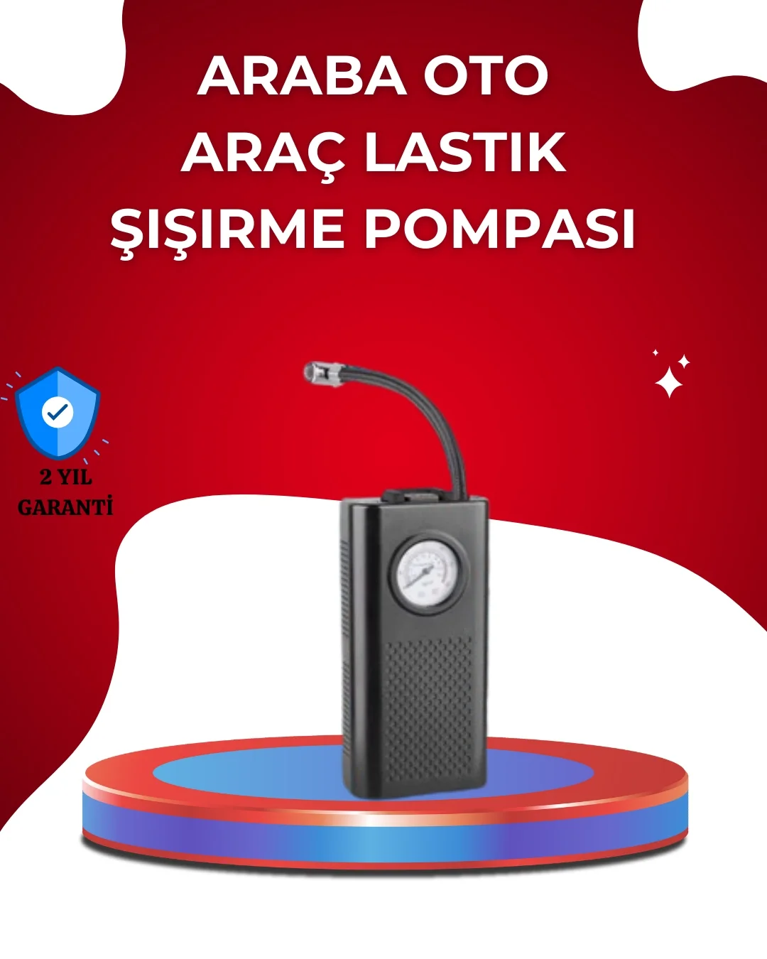USB Şarjlı Kompakt Elektrikli Hava Kompresörü 3000 mAh