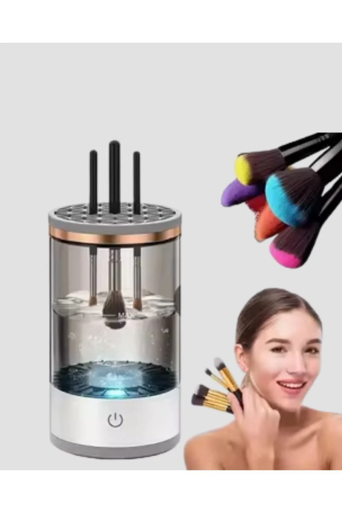 Usb Şarjlı Kompakt Makyaj Fırçası Temizleme Makinesi