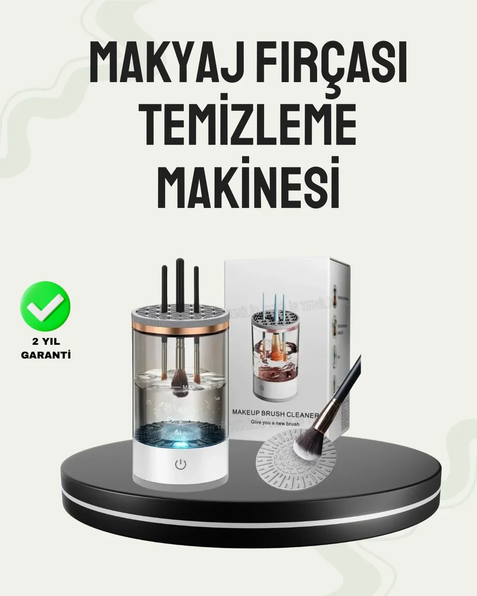 USB Şarjlı Kompakt Makyaj Fırçası Temizleme Makinesi - Cilt Sağlığını Korur, Fırçaları Uzun Ömürlü Kılar