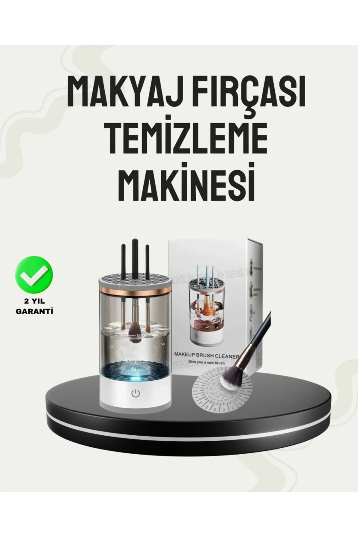Usb Şarjlı Kompakt Makyaj Fırçası Temizleme Makinesi