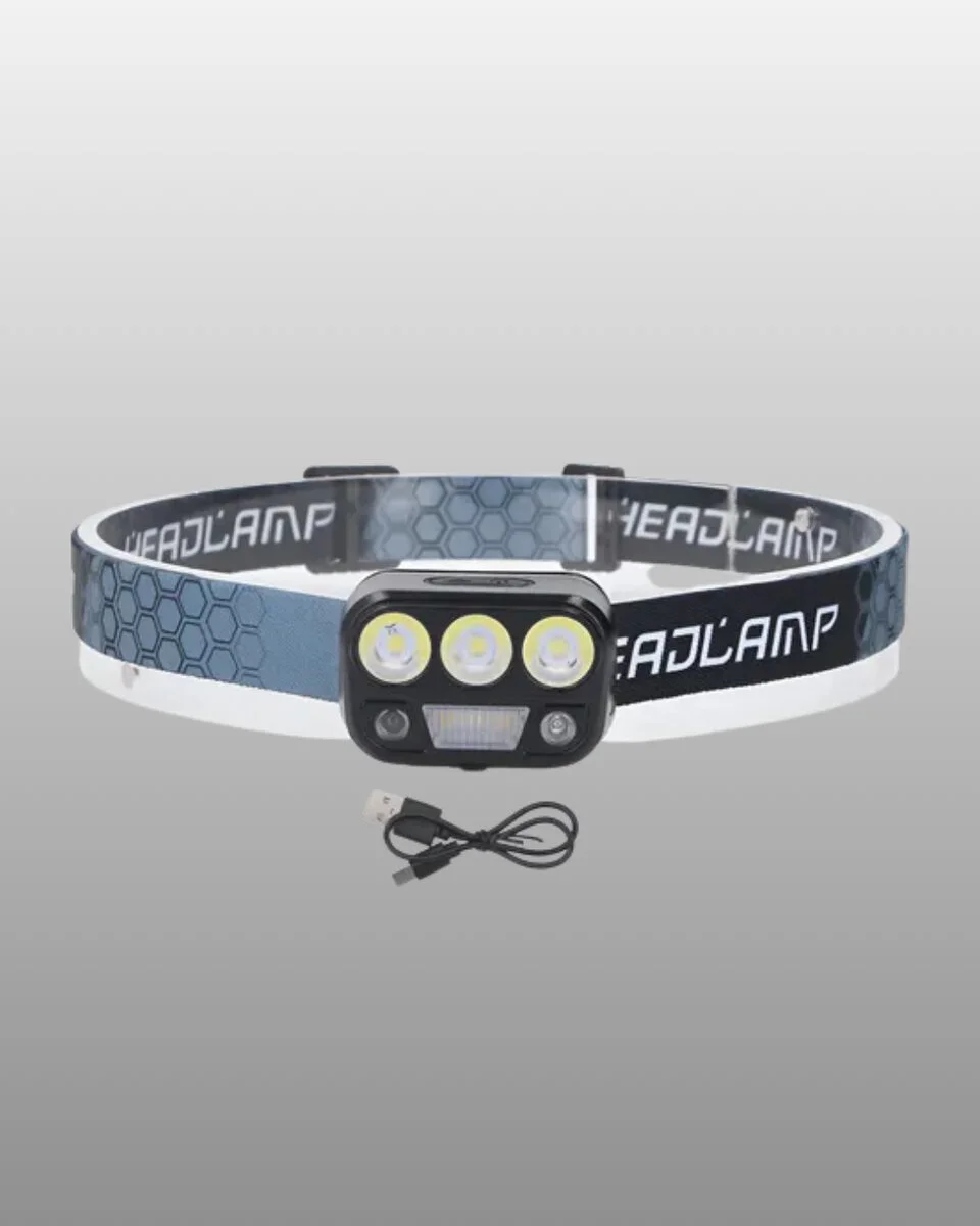 USB Şarjlı LED Kafa Lambası 300 Lümen Güç Göstergeli