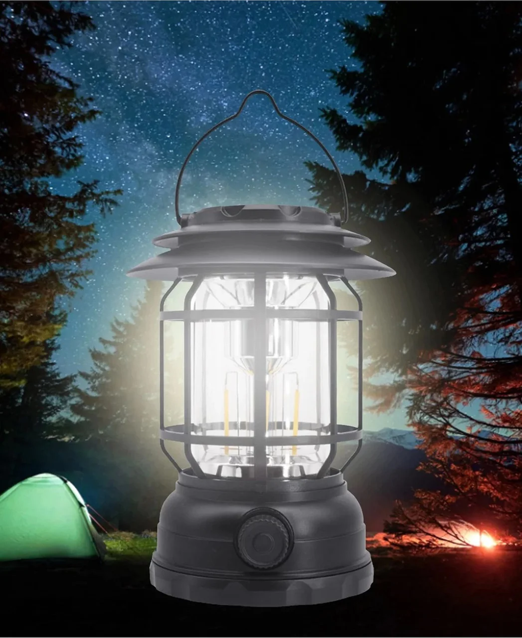 Usb Şarjlı Led Kamp Lambası - Bluetooth Müzik Çalar, El Feneri Ve