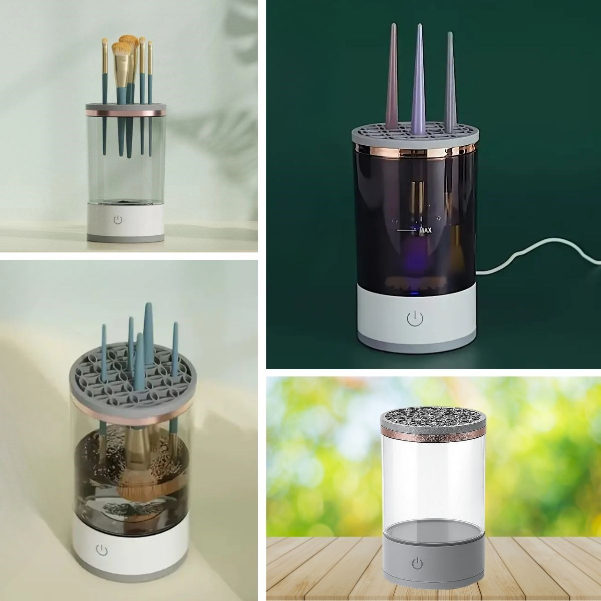 USB Şarjlı Makyaj Fırçası Temizleyici Aparat Hızlı Kurutmalı, Çok