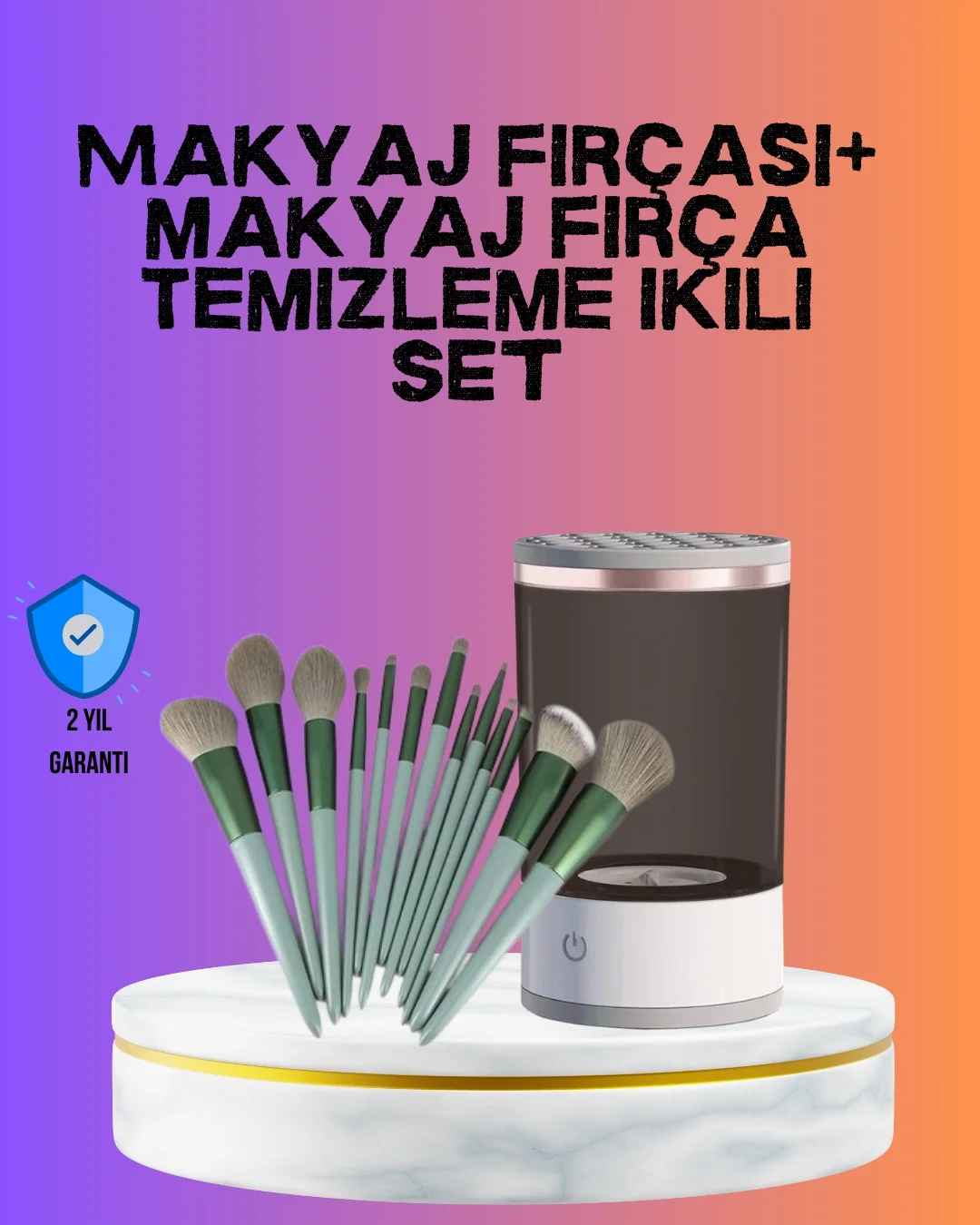 USB Şarjlı Makyaj Fırçası Temizleyici + Profesyonel Fırça Seti Fiyatı, Yorumları ve Özellikleri