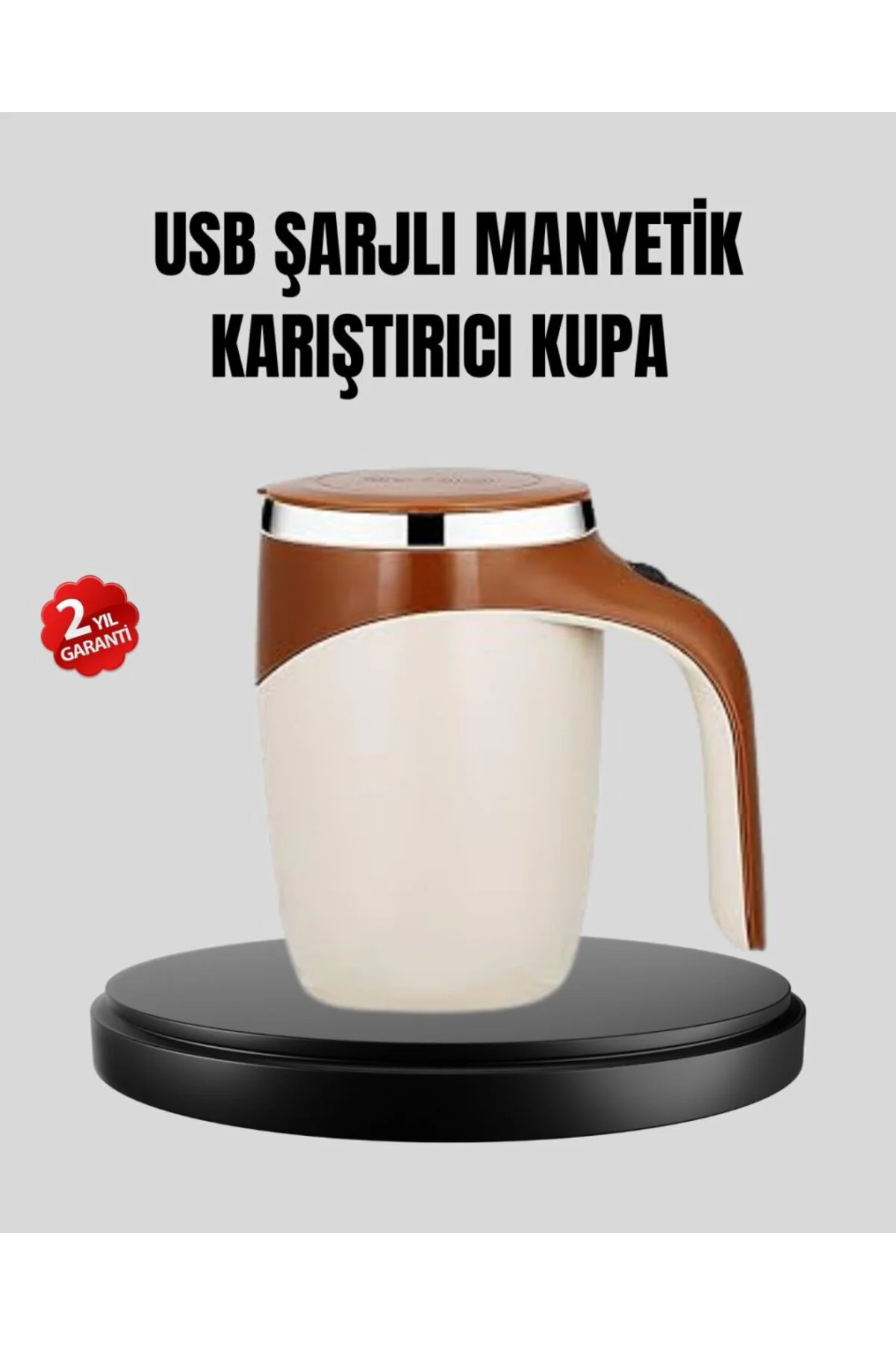 USB Şarjlı Manyetik Karıştırıcı Kupa Otomatik Karıştırma Paslanma