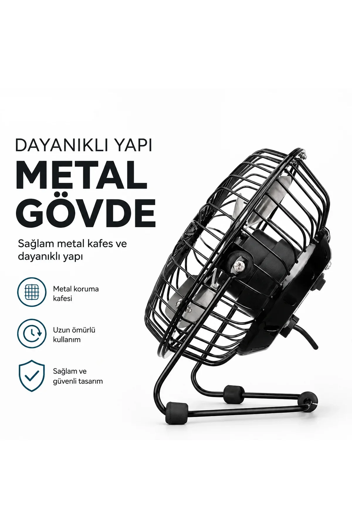 USB Şarjlı Metal Mini Masaüstü Fan 14.5x7.5x15 cm USB Şarjlı Metal Mini Masaüstü Fan 14.5x7.5x15 cm