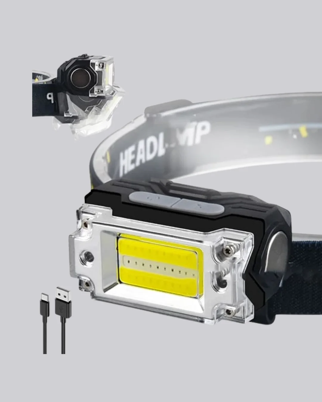 USB Şarjlı Mini LED KAFA Feneri 50m Odak 150m Geniş Aydınlatma Yeni Nesil