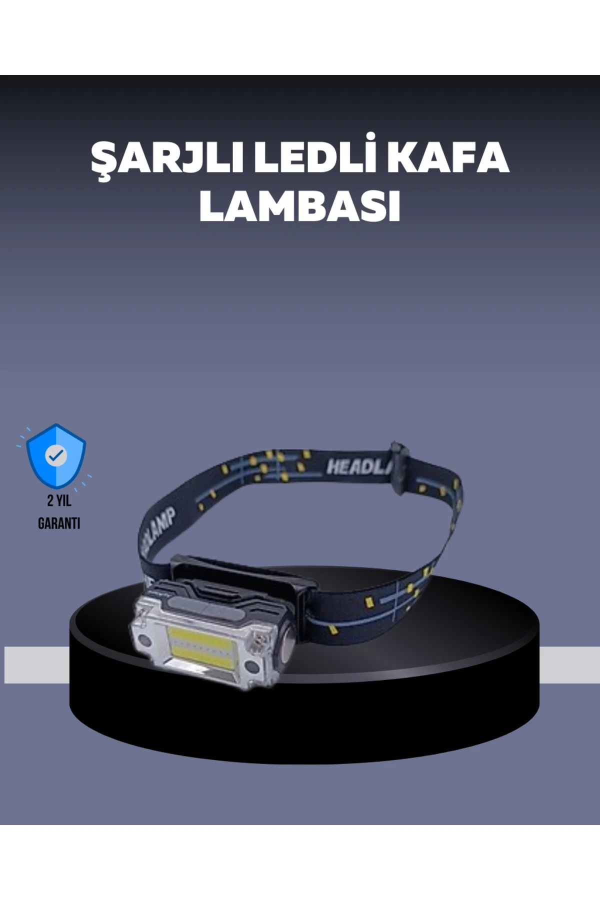 USB Şarjlı Mini LED KAFA Feneri 50m Odak 150m Geniş Aydınlatm