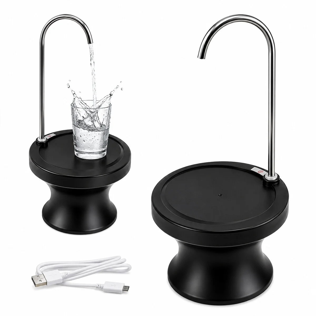 USB ŞARJLI - OTOMATİK DAMACANA SU POMPASI - STAND 360° BAŞLIK NRX