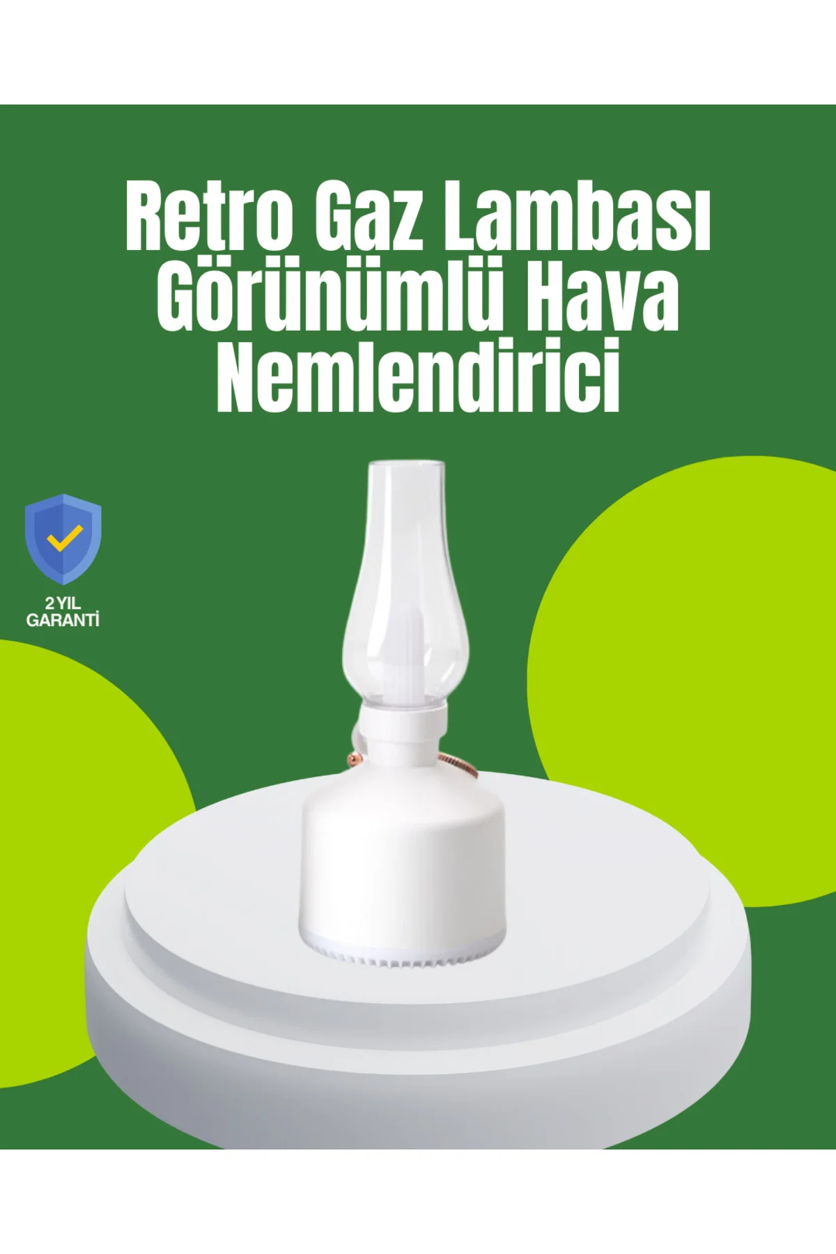 USB Şarjlı Retro Gaz Lambası Hava Nemlendirici Led Atmosfer Işıklı