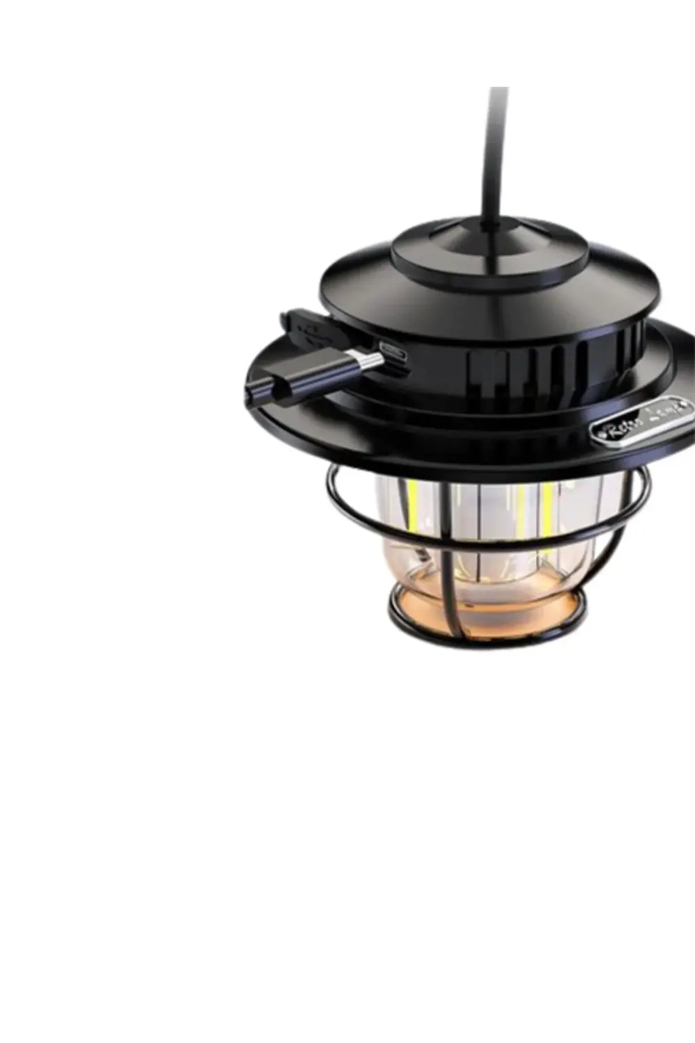 USB Şarjlı Retro LED Kamp Feneri – 4 Işık Modu, Su Geçirmez, Taşı