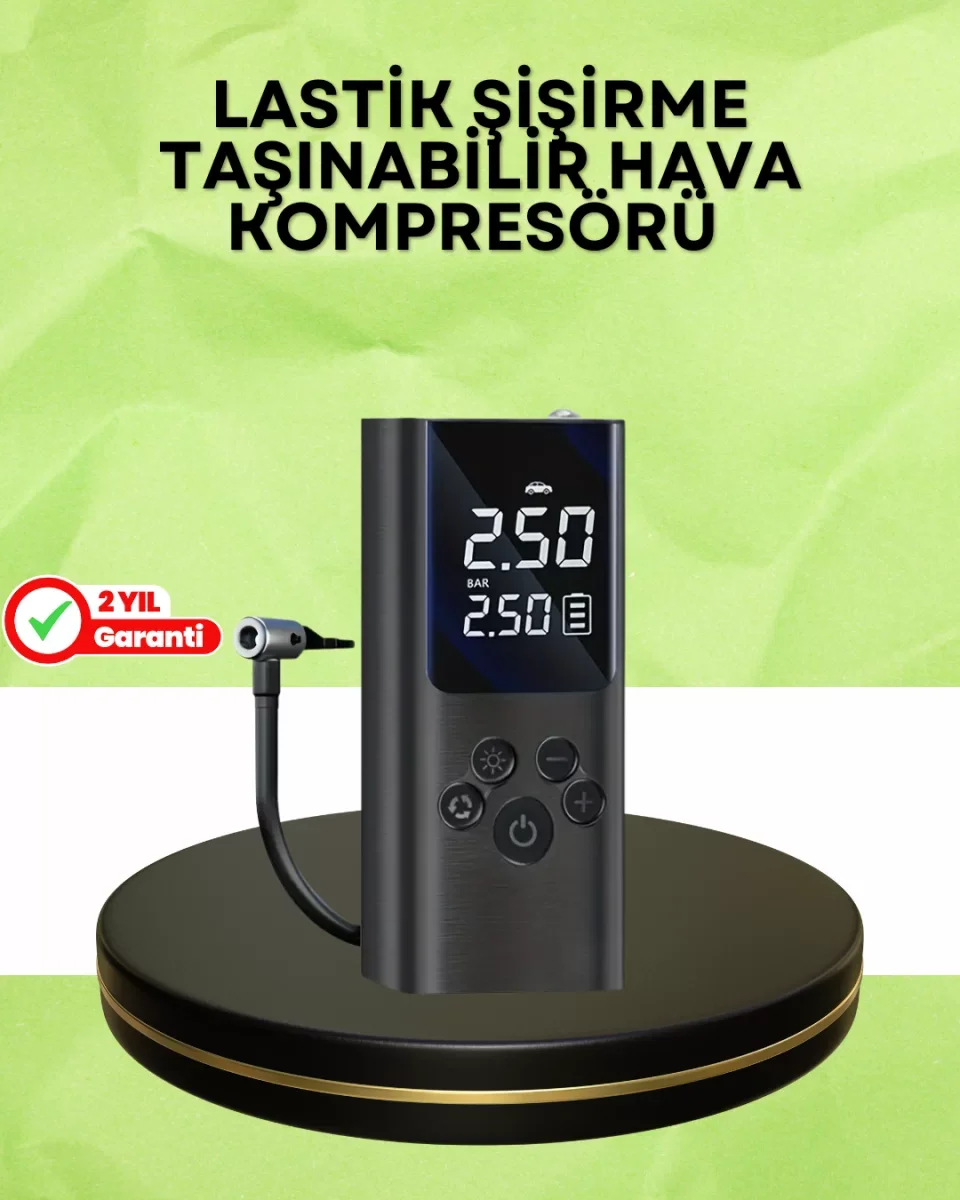 USB Şarjlı Taşınabilir Hava Kompresörü Dijital Ekranlı - Lisinya Fiyatı, Yorumları ve Özellikleri
