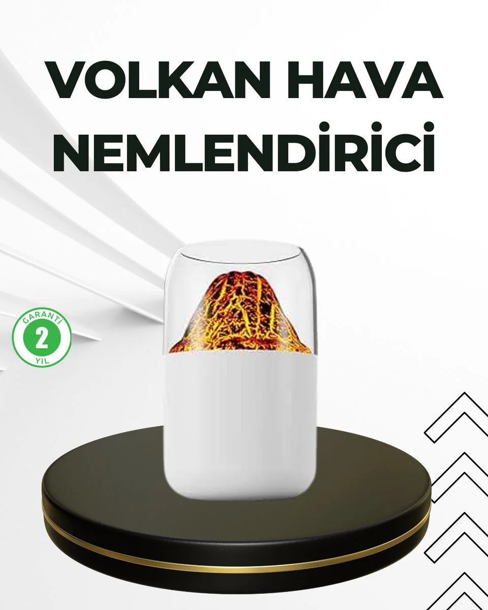 USB Şarjlı Volkanik Tasarımlı Buhar Makinesi - Aromaterapi ve Nano Buhar