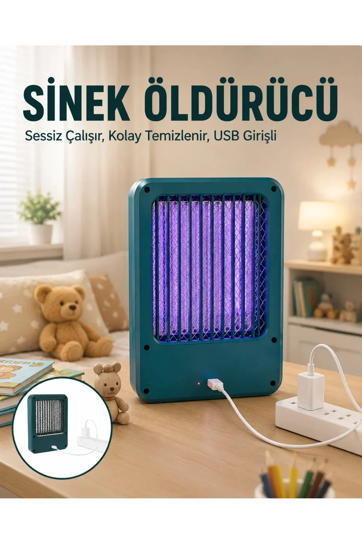USB Sinek Öldürücü Cihaz Pratik Tezlik Özellikli, Sessiz USB Sinek Öldürücü Cihaz Pratik Tezlik Özellikli, Sessiz